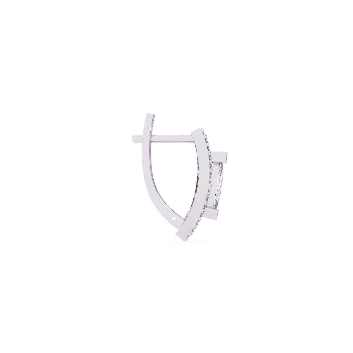 Marquise Halo Stud Bali Diamond Earrings